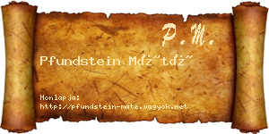 Pfundstein Máté névjegykártya